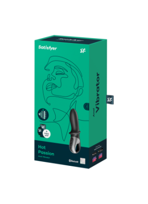 Vibromasseur noir USB, chauffant et connecté Hot Passion Satisfyer - CC597790